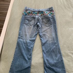 Vintage 2000 Louis Vuitton embroidered monogram jeans.